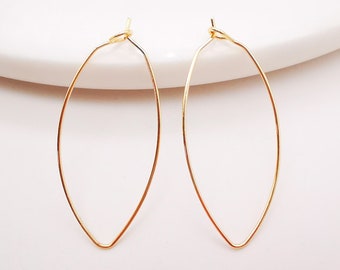 20pcs- Oval Shape Wires Pendant, Gold Plated Earring Finding, 19x38mm, Nickel Free, DIY Earring Charms, Earring Making Findings Z038