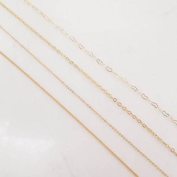 アクセサリー vainon Cable Chain Necklace 48cm 18K Gold Cable Chain, Vine Chain, Heart Chain, Chains for Jewelry