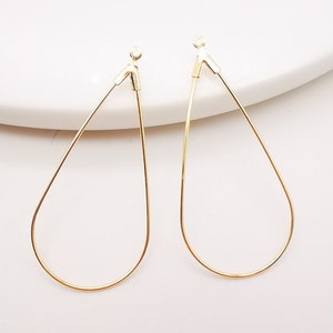 20pcs- Gold Drop Shape Earring Pendant, 44mm, Nickel Free Teardrop Earring Findings, DIY Earring Pendant, Jewelry Making Findings Z026