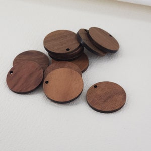 2PCS Round Geometric Shape Wood Charms, Wooden Pendant, Reclaimed Walnut Wood, Geometric Statement Wood Earrings Diy Ideas JT955