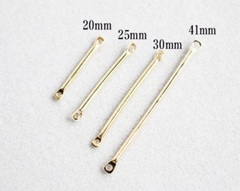 10pc Long Bar Connector, 18K Gold Plated Bar Charm, 20mm,25mm,30mm,35mm,40mm Earring Making Findings GZ178