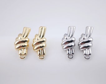 Orecchini a perno annodati, perno in oro con anello, ipoallergenici, componenti per orecchini, forniture per orecchini fatti a mano D0049