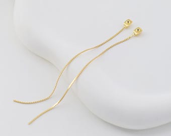 10 stuks 18k echt vergulde oorbel achterkant met ketting kwastjes, hypoallergene achterkant van oorbellen voor stekers, sieraden maken bevindingen ZX363