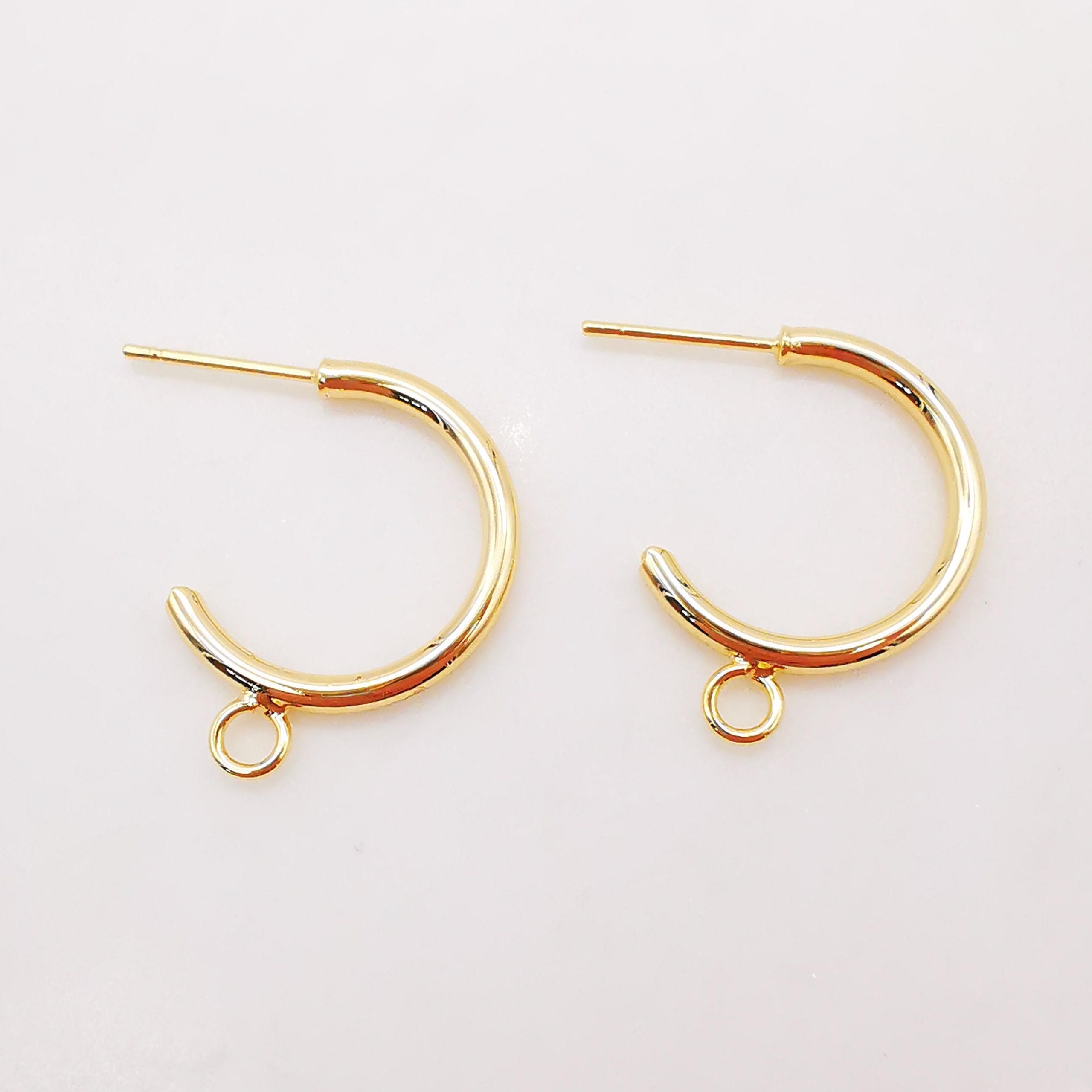 10pcs Gold C Shape Earrings Post With Loop S925 Silver Ear - Etsy Australia