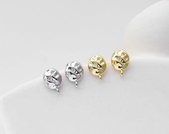 Orecchini Cingolati In Ottone Con Micro Pavè Di Zirconi Cubici Orecchini Da Scalatore Fulmine