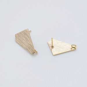 10pcs Abstract Geometry Gold Earring Post With Loop, Brushed Finish, Nickel Free Earrings, Hypoallergenic Earring Findings ZX103