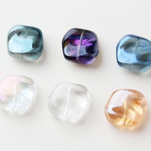 Irregular Square Glass Beads, 19x7mm, Crystal Glass Loose Beads for Jewelry Making, DIY Beads Finding GZ019