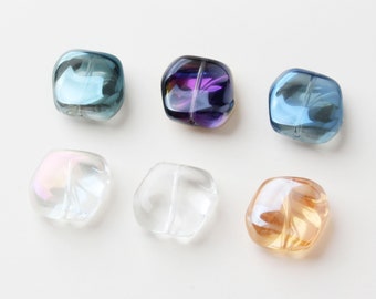 Contas de vidro quadradas irregulares, 19 x 7 mm, contas soltas de vidro de cristal para fazer joias, contas DIY para encontrar GZ019