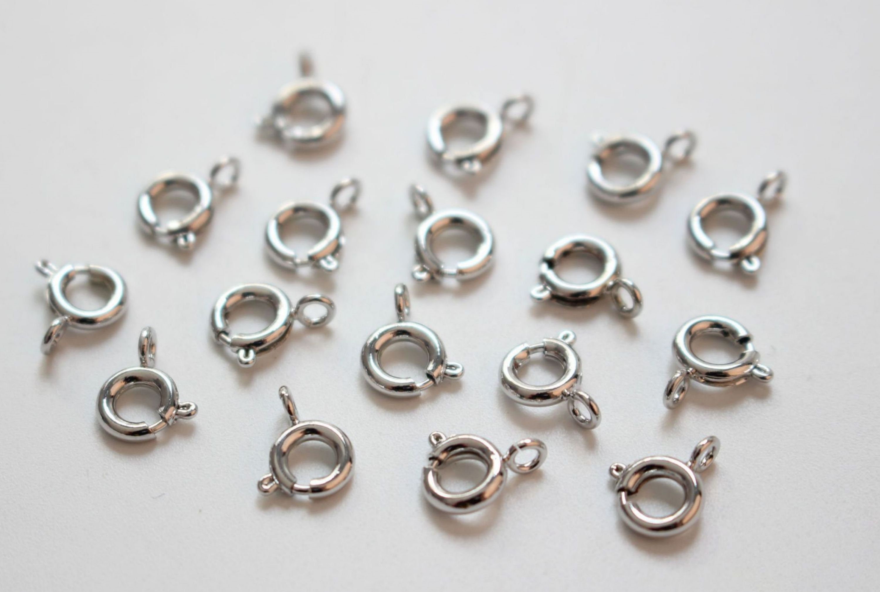 10PCS- 18K Gold/silver Plated Spring Clasp, Open Spring Clasps