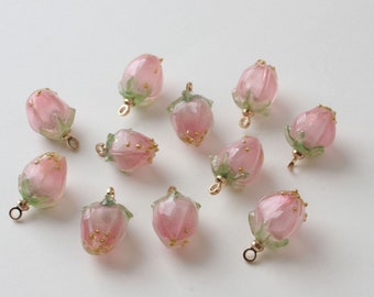90 Stück Mini Erdbeeren Aus Kunstharz - Flache Anhänger Für DIY, Schmuck, Deko