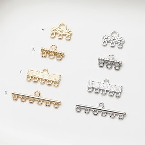 Multi Strand Connector, Schleifen-Anhänger, Multi Strand-Enden, 14K vergoldet, Halskette Schmuckzubehör JG015