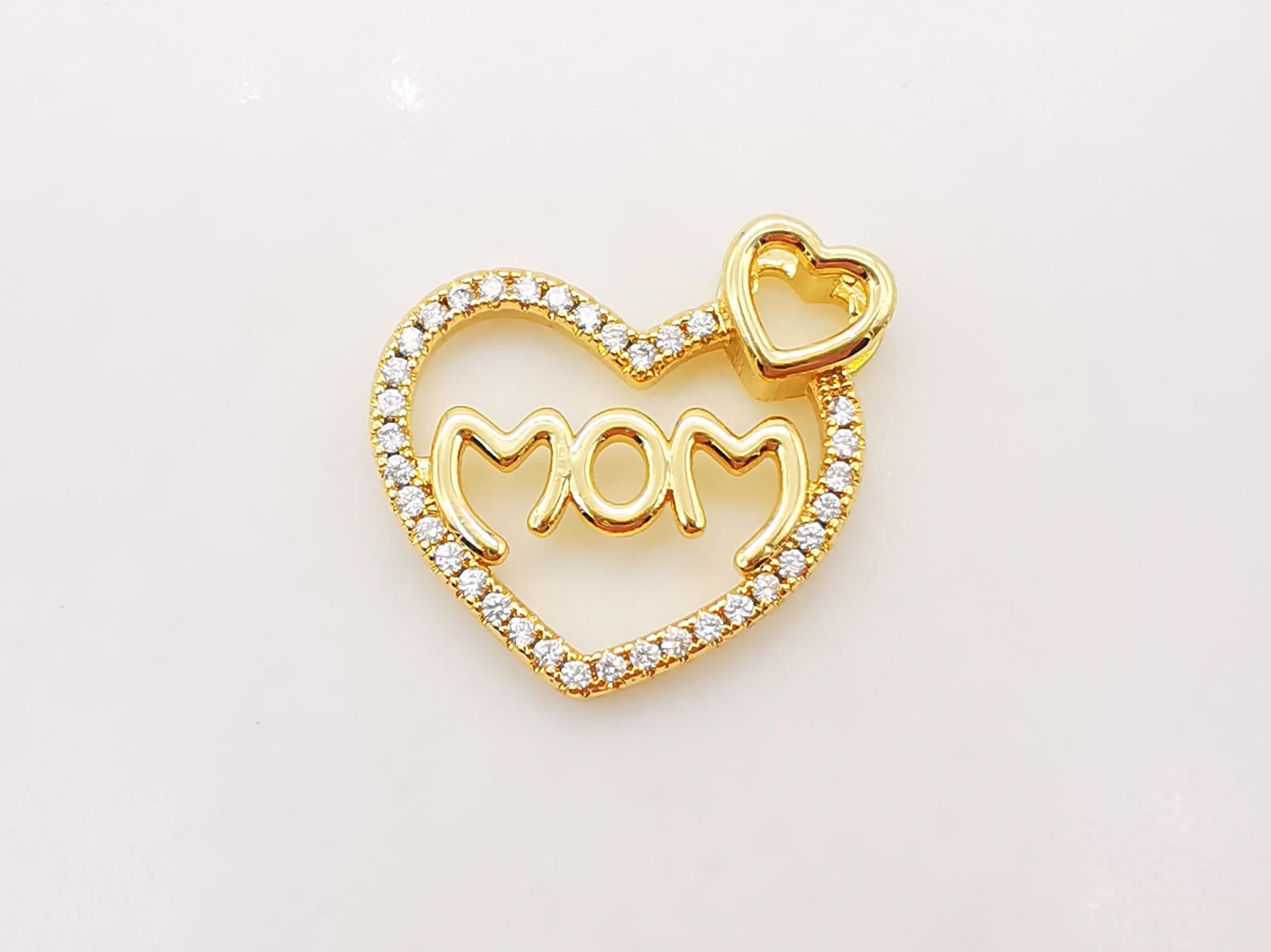 hn♡mama Forever Facets Mom Heart Cubic Zirconia 18