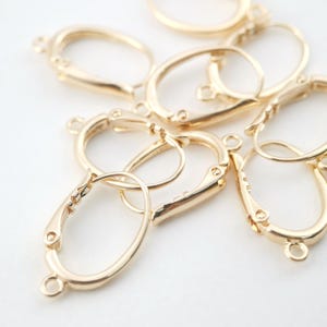 10PCS 14K Gold Plated Oval Hoop Earring, Huggie Hoops Earring Parts, Spring Ear Hoops, 19.7mm, Oval Hoop earring  for Jewelry Making Z067