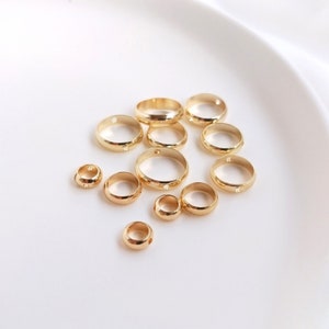10PCS- Circle Bead Frames Fit 4mm, 6mm, 8mm, 10mm beads, 18K Gold Plated, Dainty spacing beads, Beads Frames, Jewelry Finding S1056