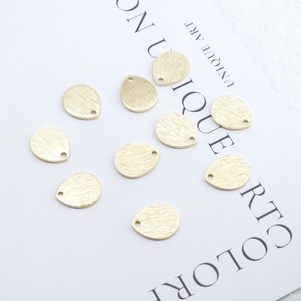 10pcs Raw Brass Textured Drop Charm, Clay Earring Making Findings, Handmade earring making Supplies Finding ST011