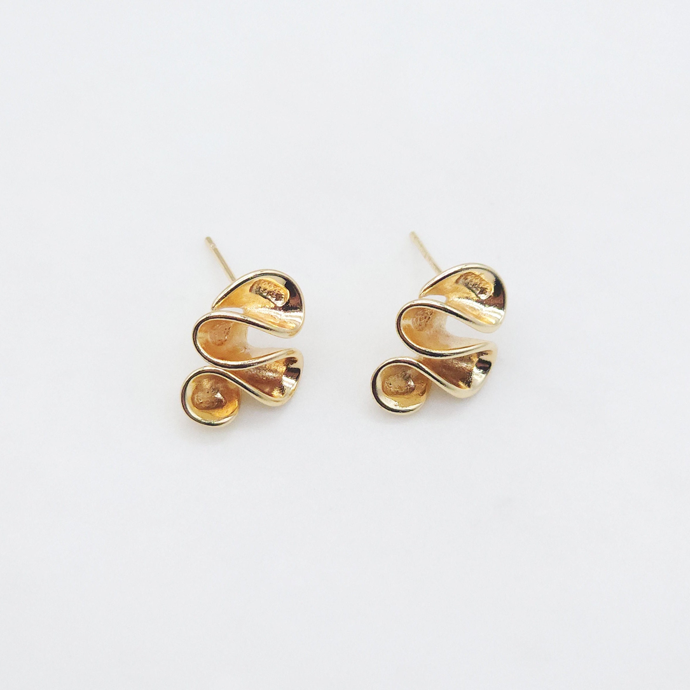 Wave Earring Stud, 14K Gold, S925 Silver Pin Nickel Free Earrings, Wave Ear Stud ZX123 - Etsy Wave Earring Stud, 14K Gold, S925 Silver Pin Nickel Free Earrings, Wave Ear Stud ZX123 - Etsy