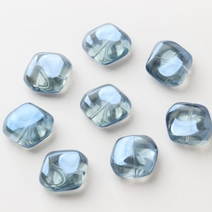Perles de verre carrées irrégulières, 19x7mm, perles en verre cristal pour la fabrication de bijoux, perles de bricolage trouver GZ019 Bleu