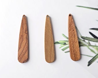 2 STÜCKE Streifen Form Holz Charms, Holz Anhänger, zurückgefordert Walnussholz, Geometrische Statement Holz Ohrringe DIY Ideen JT963