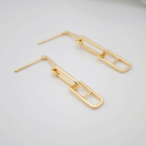 10pcs 14K Gold Chain Dangle Earrings Post,  Ear Pin Nickel Free Earrings, Dangle Ear Stud, Hypoallergenic Earring Findings Z078
