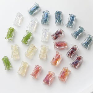 Lampwork Glass Beads, Candy Color Rectangle Irregular Beads for Jewelry Making, Boho Bracelet Craft Supplies GZ927