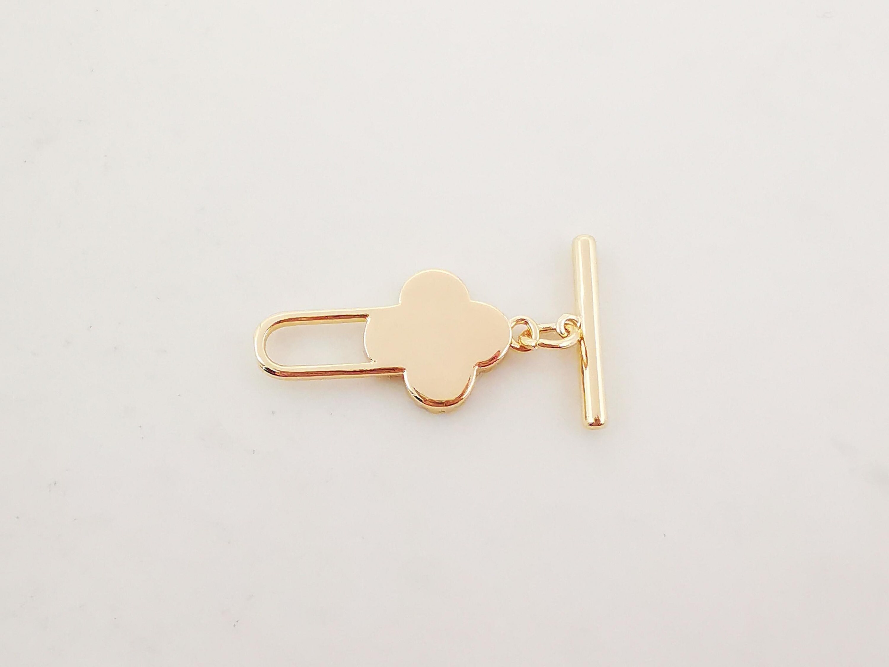 Four Leaf Clover OT Toggle Clasps, 18K Gold Plated OT Buckle