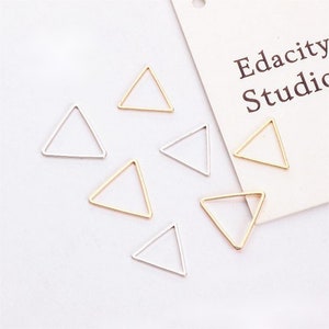10pcs Triangles, Openwork Pendant,  18K Gold/Silver Plated Triangle Charm, Necklace Pendant BY021-ZX7041