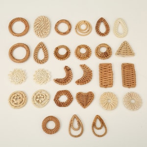 Rattan Weben Ohrring Zubehör, Boho Ohrring machen, Hawaii Urlaub Stil Nette Ohrringe für Mädchen, handgemachte Ohrring finden BS013