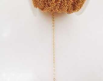 18K Gold Cable Chain, Vine Chain, Heart Chain, Chains for Jewelry