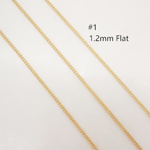 18K Gold Cable Chain, Vine Chain, Heart Chain, Chains For Jewelry, Unfinished Chain, Hypoallergenic, Necklace Making Findings ZX068 #1 Vine Chain