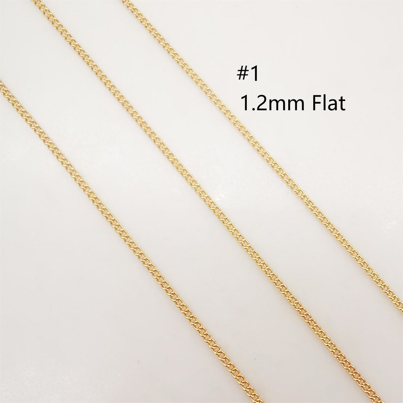 18K Gold Cable Chain, Vine Chain, Heart Chain, Chains For Jewelry, Unfinished Chain, Hypoallergenic, Necklace Making Findings ZX068 #1 Vine Chain