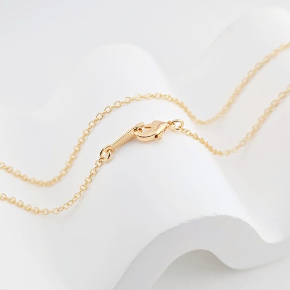 Finished Cable Chain for Necklace With Lobster Clasp, 18K Gold