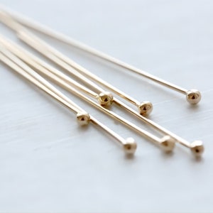 14K Gold Filled Ball Pins- [10PCS] 23/25/27/31 Gauge Ball Head Pins, Gold Filled Jewelry Making Supply BL015