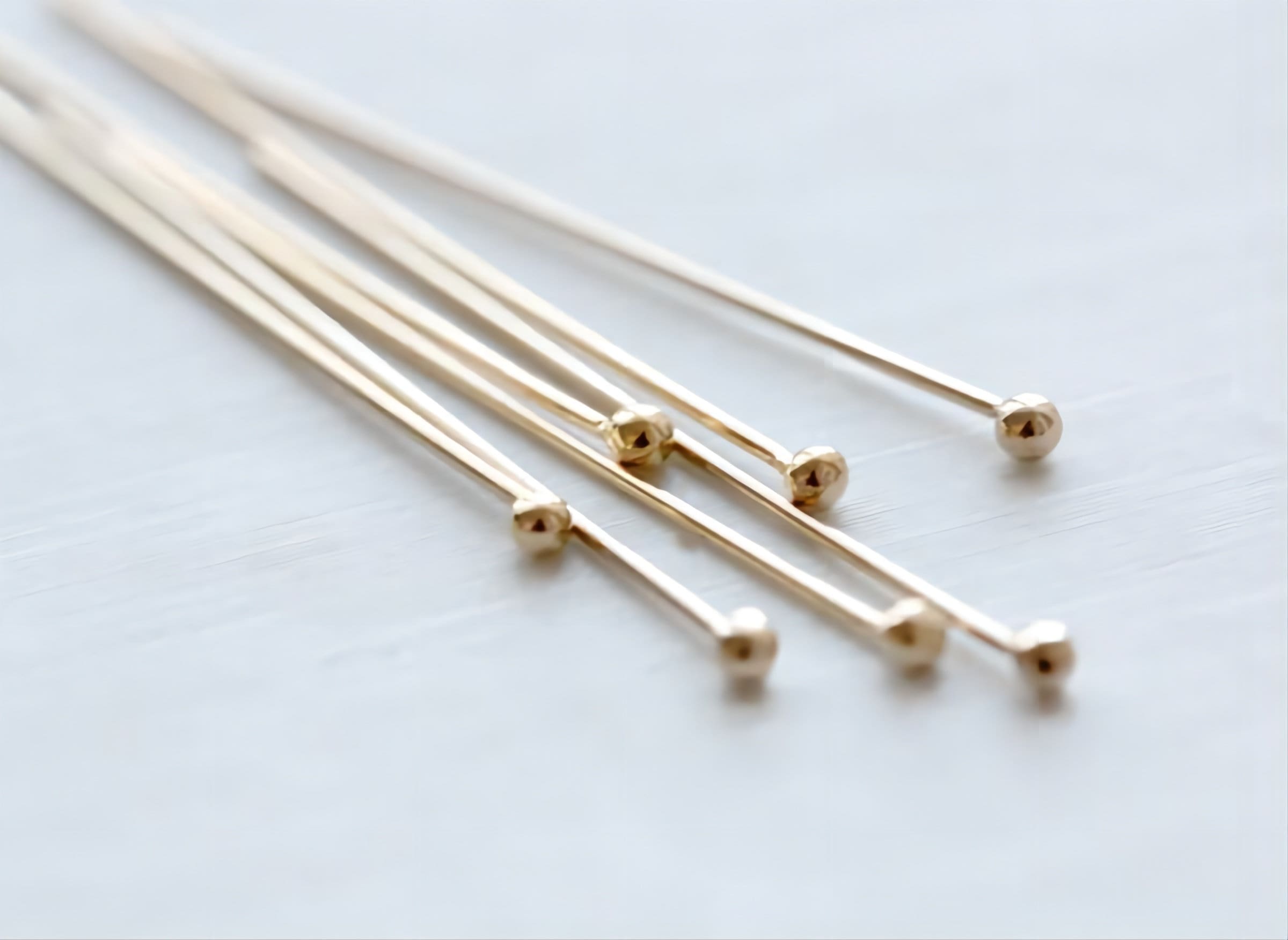 14K Gold Filled Ball Pins- [10PCS] 23/25/27/31 Gauge Ball Head Pins ...