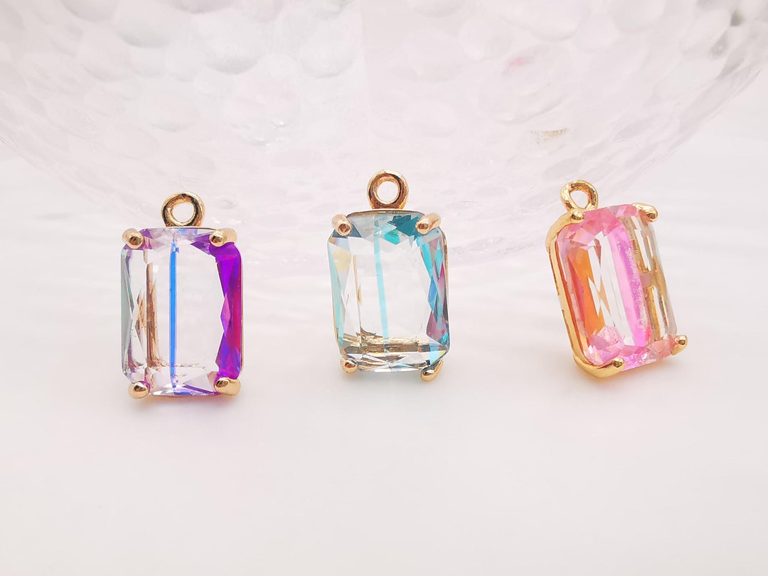 5pcs Colorful Crystal Charm, Crystal Pendant, Bracelet Necklace Pendant