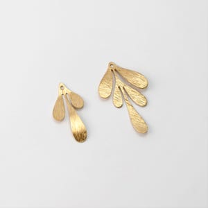 10pcs Raw Brass Textured Leaf Charm, Geometric Charm, Clay Earring Making Findings, Handmade earring making Supplies Finding