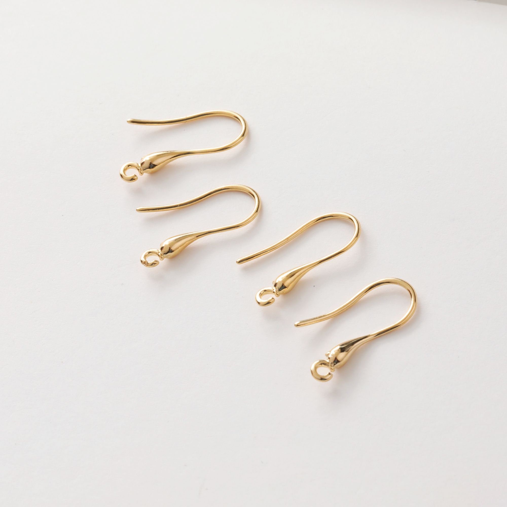 Brass Earring Hooks – Open Loop Ear Wire – 18K Real Gold Plated Brass –  DOMEDBAZAAR