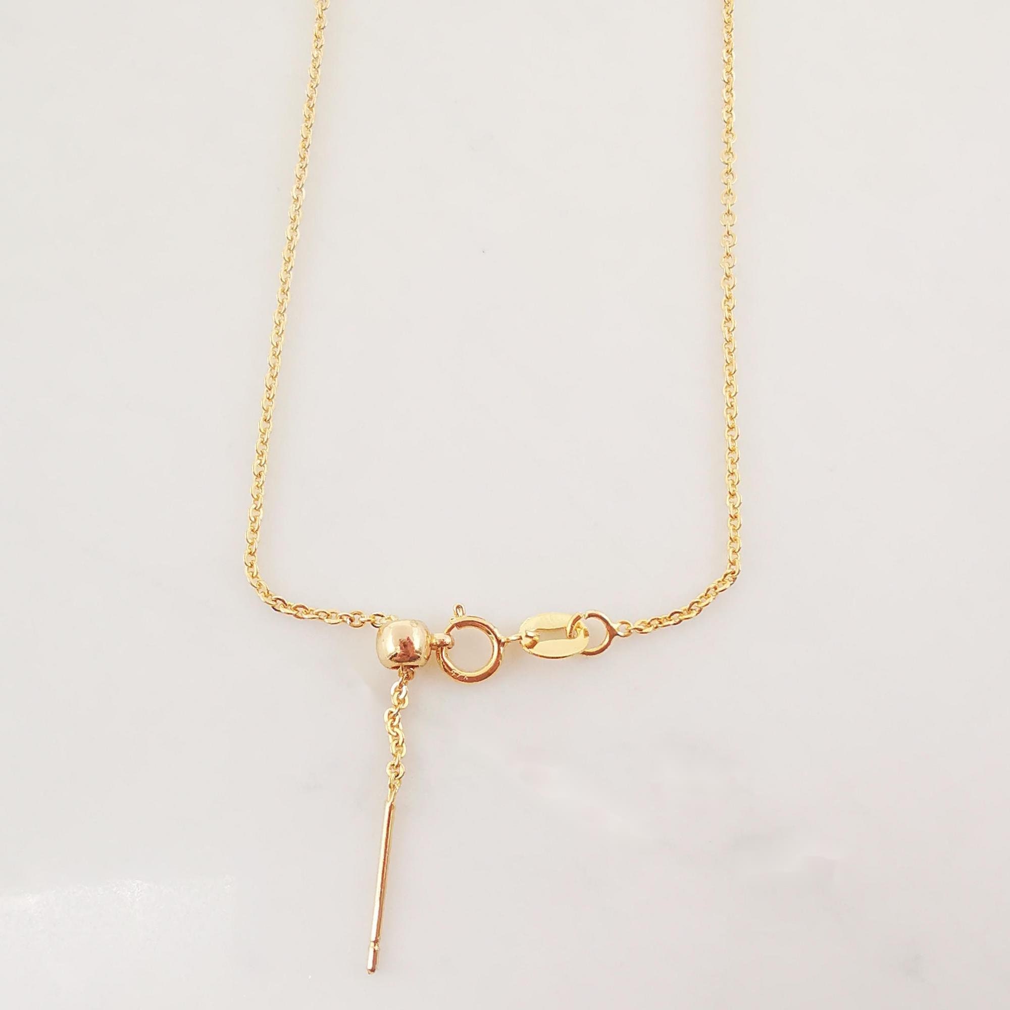 Adjustable Finished Cable Chain for Necklace With Spring Clasp