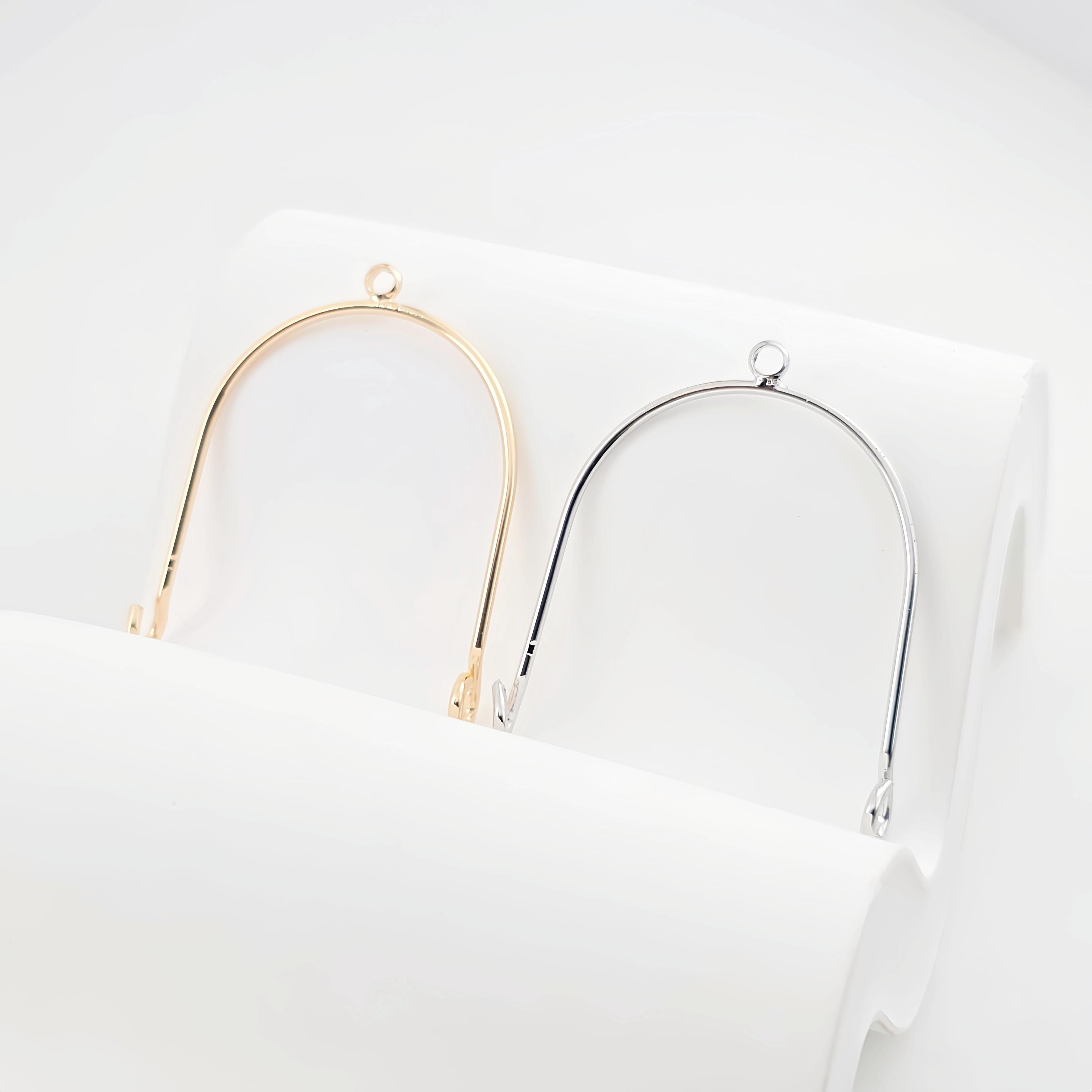 10pcs Gold Arched U-shape Connector With Loops, 14K Gold