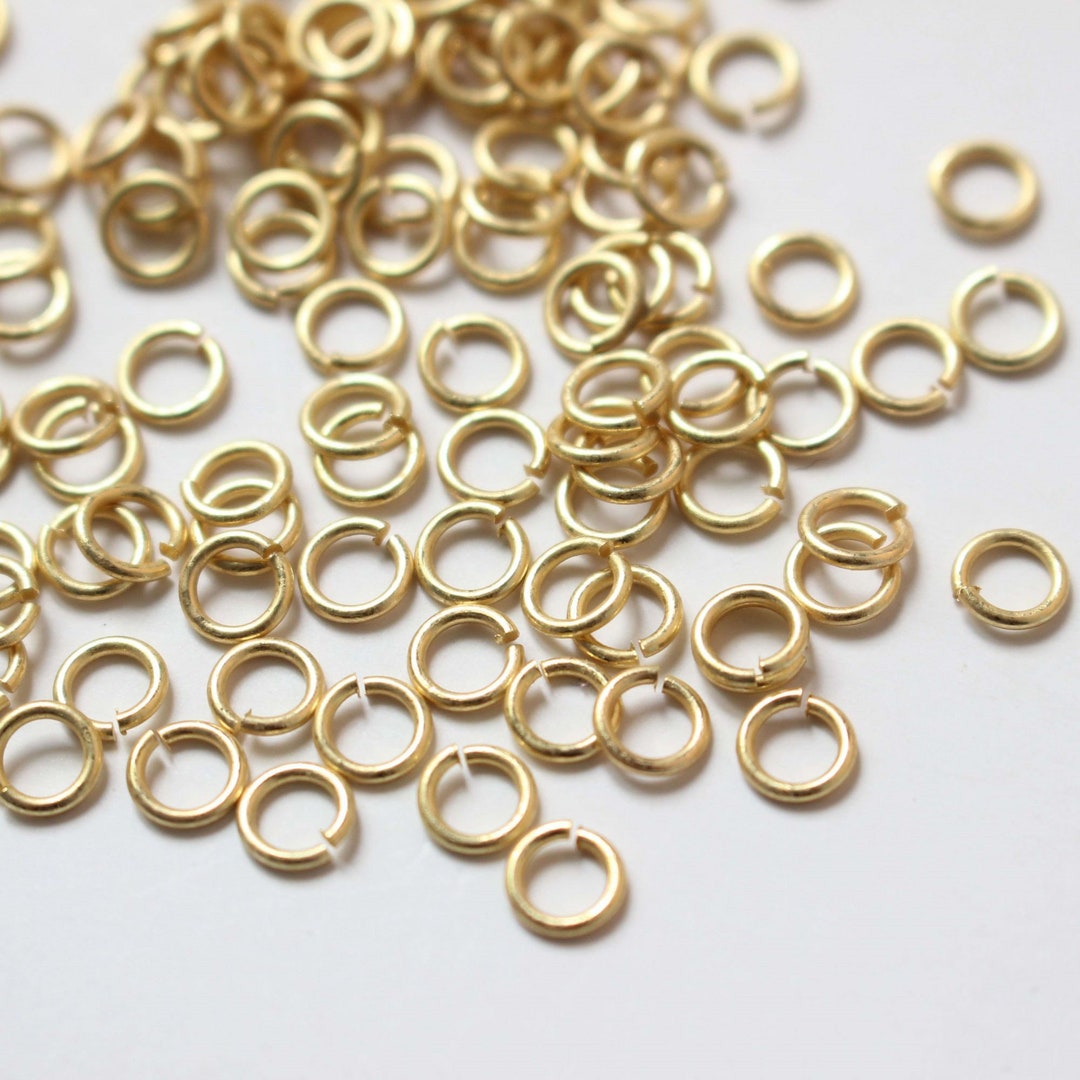 100pcs Matte Gold Jump Rings for Jewelry Making, Thickened Gold Plated