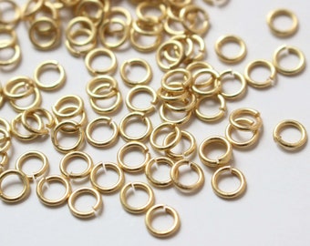 100pcs Matte Gold Jump Rings for Jewelry Making, Thickened Gold Plated Open Jump Ring, Jump Rings for Keychains , 4mm 5mm 7mm GZ321