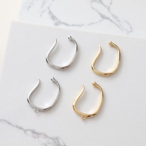 Non-Piercing Ear Bone Cuff, Ear Cuff with Loop, 21mm, 18K Gold/Silver Plated, DIY Earring Finding JJ004