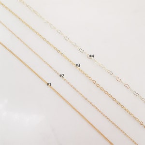 18K Gold Cable Chain, Vine Chain, Heart Chain, Chains For Jewelry, Unfinished Chain, Hypoallergenic, Necklace Making Findings ZX068 image 2