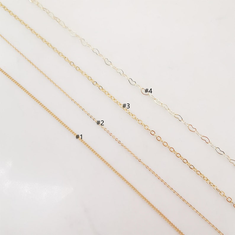 18K Gold Cable Chain, Vine Chain, Heart Chain, Chains For Jewelry, Unfinished Chain, Hypoallergenic, Necklace Making Findings ZX068 image 2