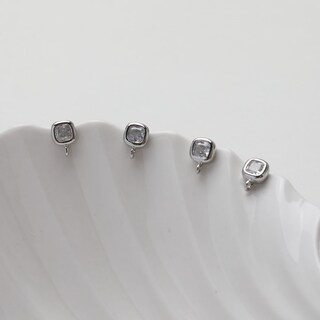 Orecchini Quadrati In Argento 925 Con Zirconia – Piccoli A Sfera, Ipoallergenici Per Cartilagine E Trago