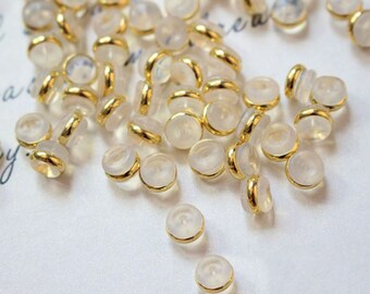 20PCS Ear Nuts, Gold Plated Earring Backs, Rubber Earring Stoppers, Wholesale Earring Findings ZZ015-ZX7008