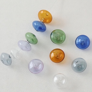 Glass Bubble Beads, 17-19mm, Oval OpenworkGlass Beads, Hand Blown Hollow Oval Globes for Jewelry Making, DIY Beads Finding GZ008