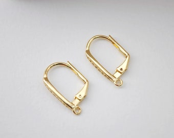 18K Gold Plated Oval Hoop Earring, Huggie Hoops Earring Parts, Lever Back, 18*11.3mm, Oval Hoop earring for Jewelry Making D0190