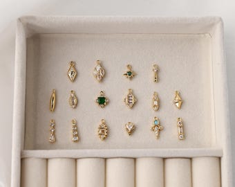 Collectie oorbelbedels, 18k verguld, CZ effenen bedels, oorbelhanger voor het maken van oorbellen, bevindingen sieraden maken DX002