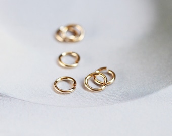 14K Gold Filled Open Jump Rings-[50PCS/Pack] 2.5mm/3mm/4mm/5mm Jump Ring Connectors, Gold Filled Jewelry Making Supply B002