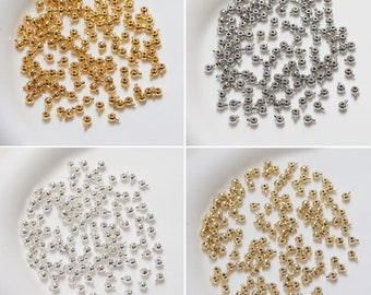 20pcs 18K Gold Plated Crimp End Beads, Bead Ends 3.3mm, hole 1mm, Jewellery Making Findings GZ366